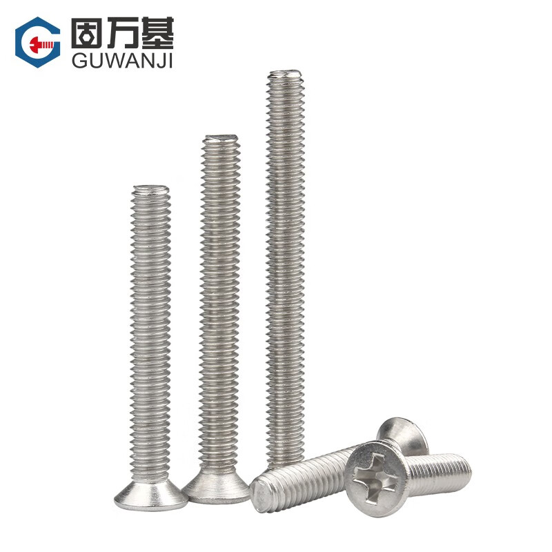 Guwanji 304 stainless steel electrical switch socket panel mounting screws cross flat head bolts countersunk head extension screws 304 material round head 4 centimeters (cm) - 50 pcs