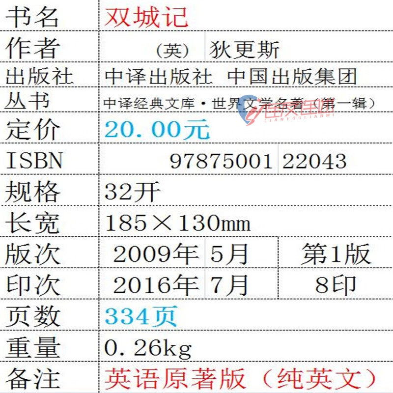 A Tale of Two Cities, original English book, world famous foreign literary novels, English reading original version, pure English foreign language, junior high school, teenagers, college foreign language learning