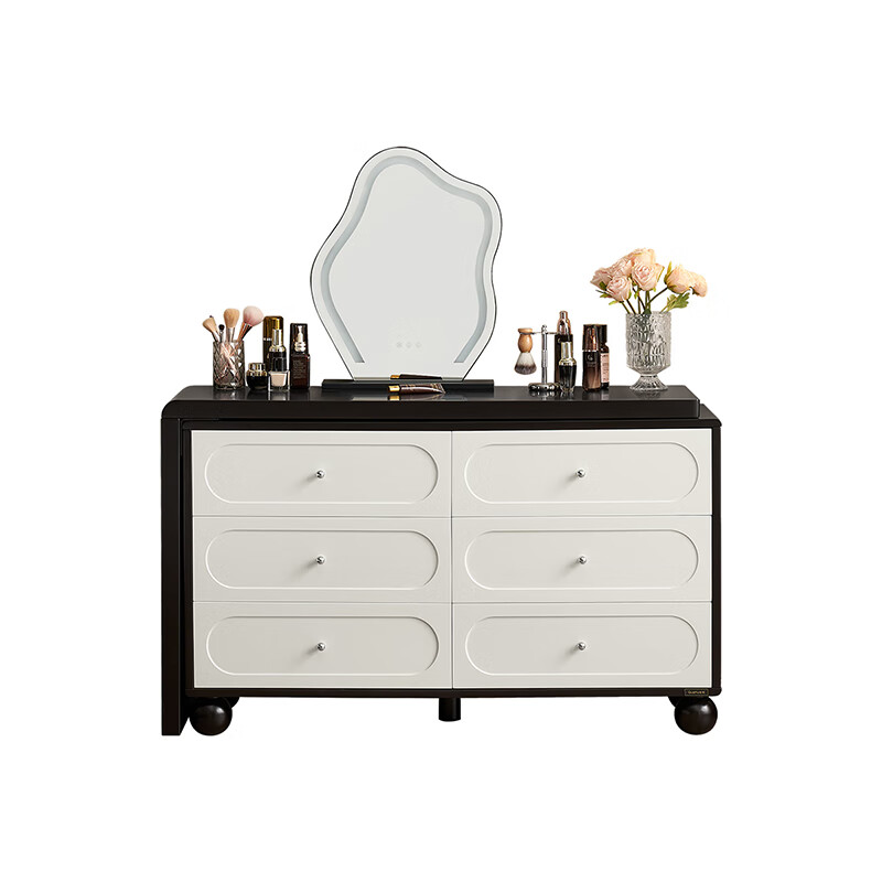 Quanyou Home French Retro Bucket Cabinet Dresser Integrated 2024 New Solid Wood Leg Storage Corner Cabinet Furniture