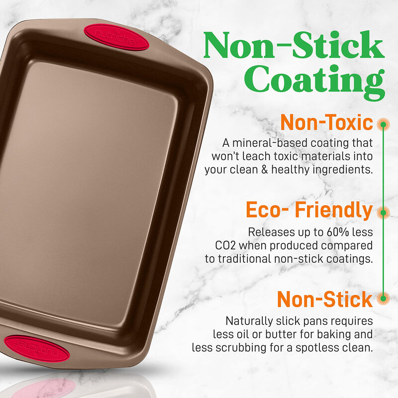 NutriChef 2-piece bakeware set - PFOA-coated carbon steel bakeware - Baking Sheet