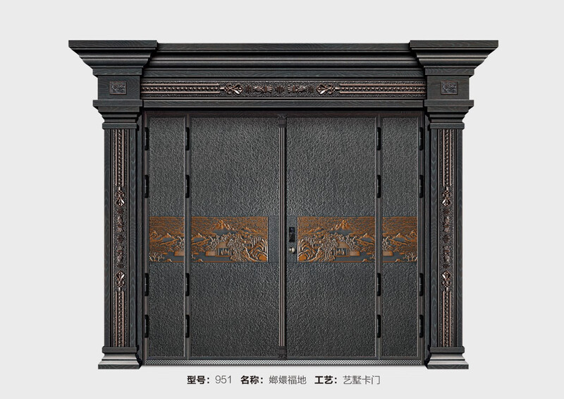 Delijia villa door simple home security door entrance door rural stainless steel double door living room zinc titanium alloy entrance style 11 per square