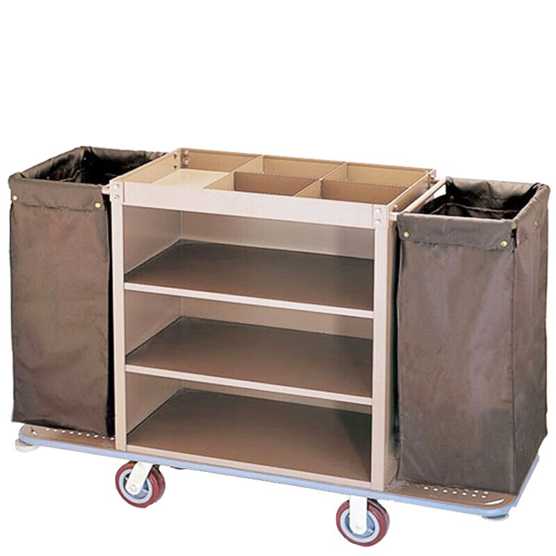 Haopeng linen truck hotel double-sided hotel cleaning truck cleaning truck work truck guest room single-sided double-sided room entrance truck stainless steel ordinary double-sided linen truck