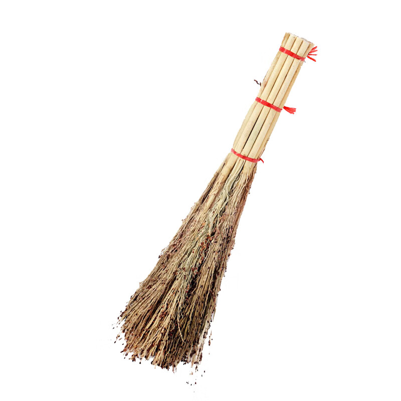 Broom, hand-woven sorghum seedling broom, household old-fashioned broom, thickened outdoor courtyard, large floor cleaning tool, sorghum brush