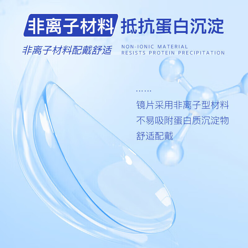 Haichang H2O half-year disposable contact lenses, 2 pieces, clear myopia glasses, hydrating and comfortable, 400 degrees