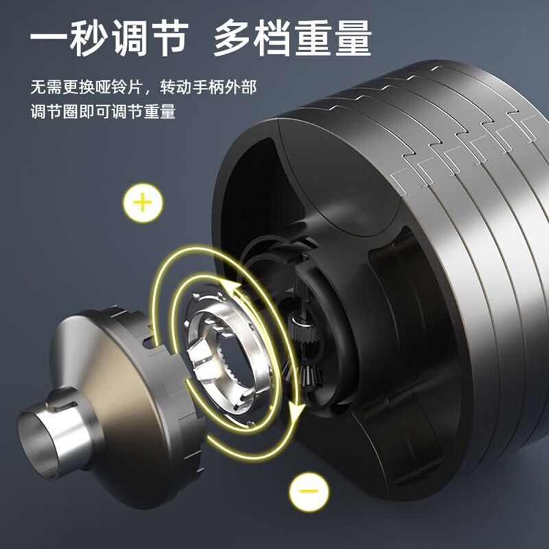 Yimai adjustable dumbbell fitness men's home cast iron electroplated dumbbell combination set strength training equipment precision cast anti-rust one pair/single 24KG