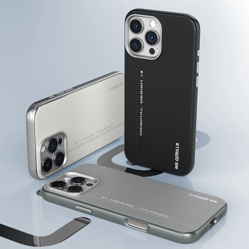 95% new Mr. Blue Ape is suitable for Apple 16promax mobile phone case magsafe wireless magnetic charging business light luxury plain leather iphone16promax protective case elegant black