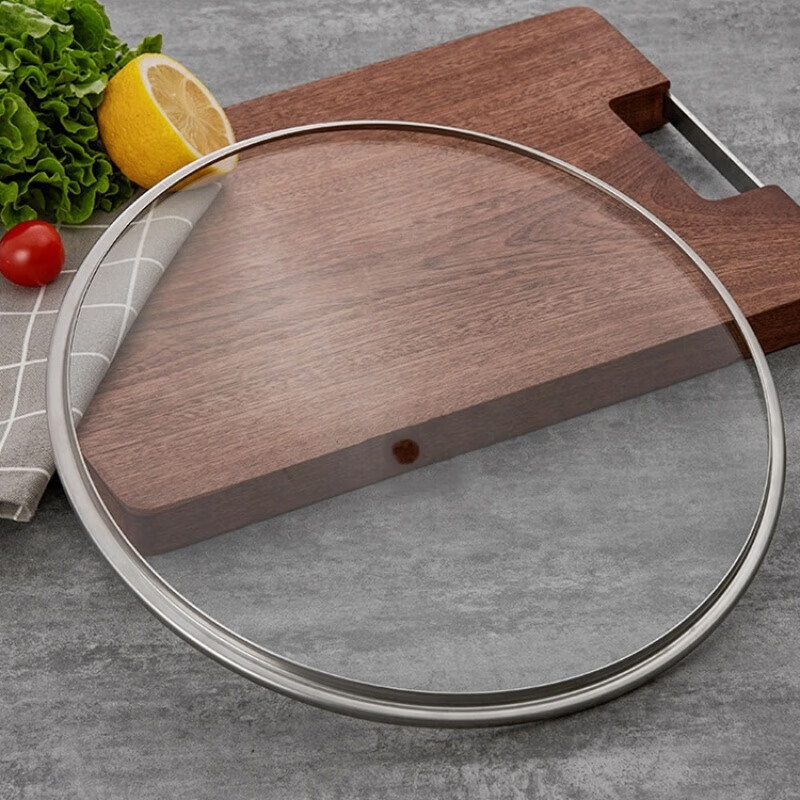 Chuge high-quality pot lid, universal tempered glass lid, visible large lid for wok, high lid, milk pot, steamer lid, pot lid, high temperature resistance, dark gray 27.5cm (suitable for pot inner diameter 25.8-2