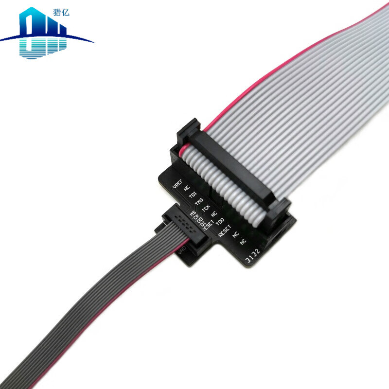 1.27mm JTAG adapter board standard 20-pin 2.54mm to 10-pin 1.27mm supports JLINK/SWD, equipped with 20cm long 1.27mm cable and 2.54mm cable