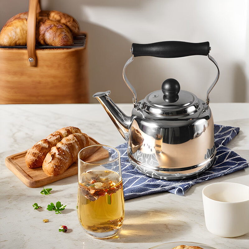 Botis Botis high quality stainless steel kettle gas gas induction cooker universal whistle household kettle N5 type single bottom kettle (with spout cover) 2.5L