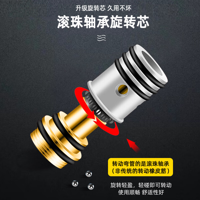 Jiumuwang kitchen faucet hot and cold kitchen faucet full copper 304 stainless steel sink faucet rotating copper core hot and cold household model comes with 80 long water pipe