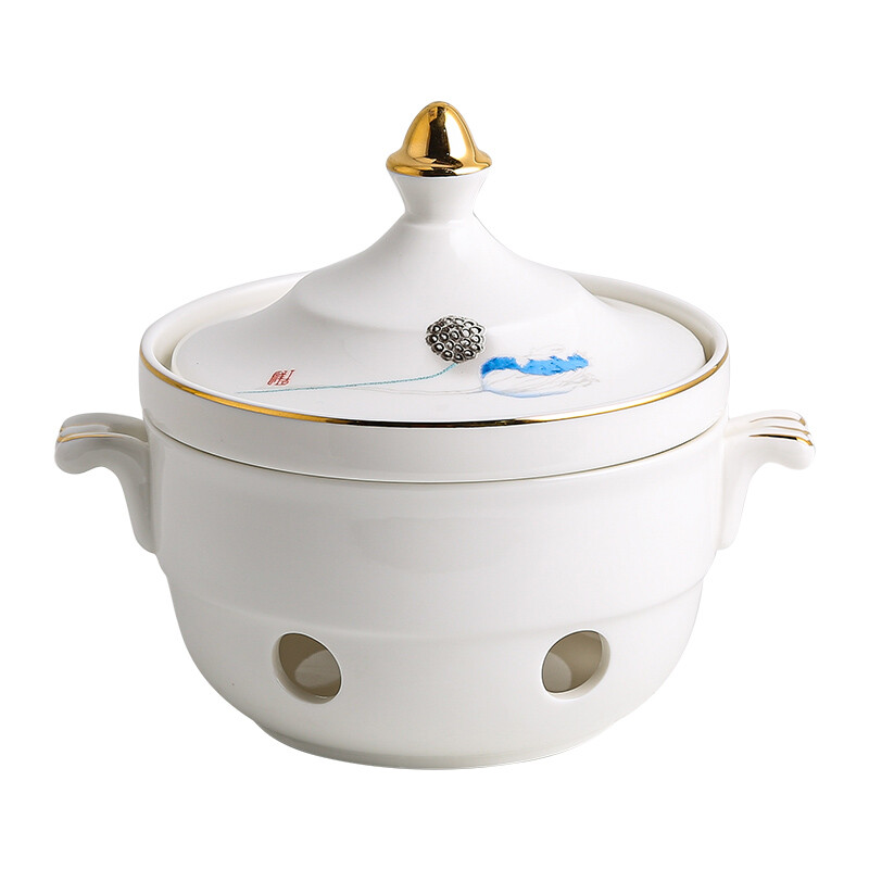 Chidu Shark's Fin Bowl Candle Heating Bowl Stew Cup Tableware Club Abalone Rice Bird's Nest Sea Cucumber Liao Ginseng Soup Cup 5.5-inch Dayan Warm Cup-White Porcelain