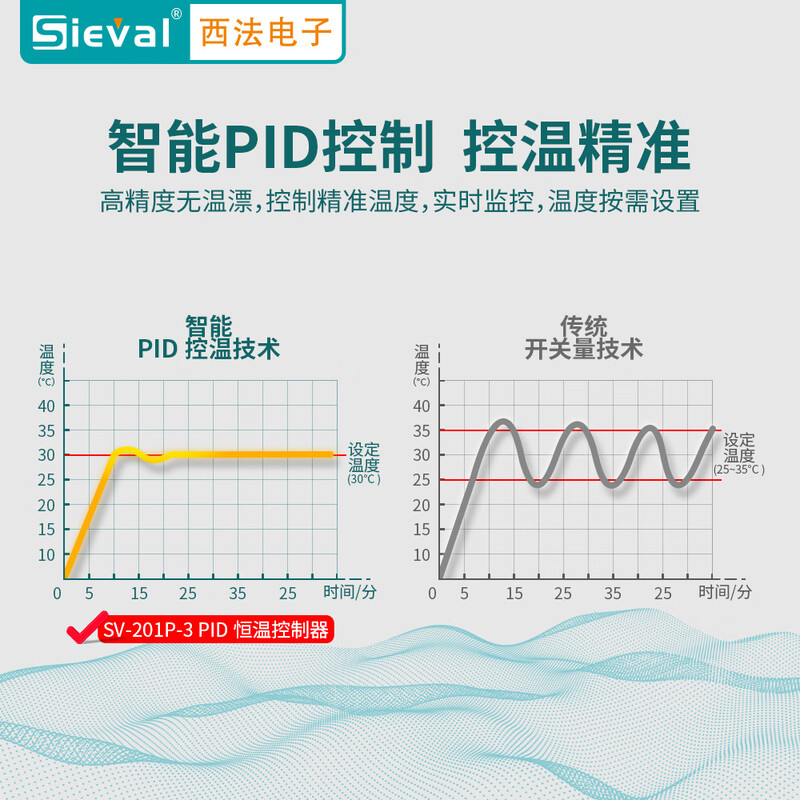 Sieval PID thermostat thermostat climbing pet aquarium high-precision thermostat control SV-201P-3 host + 2 meters waterproof temperature probe