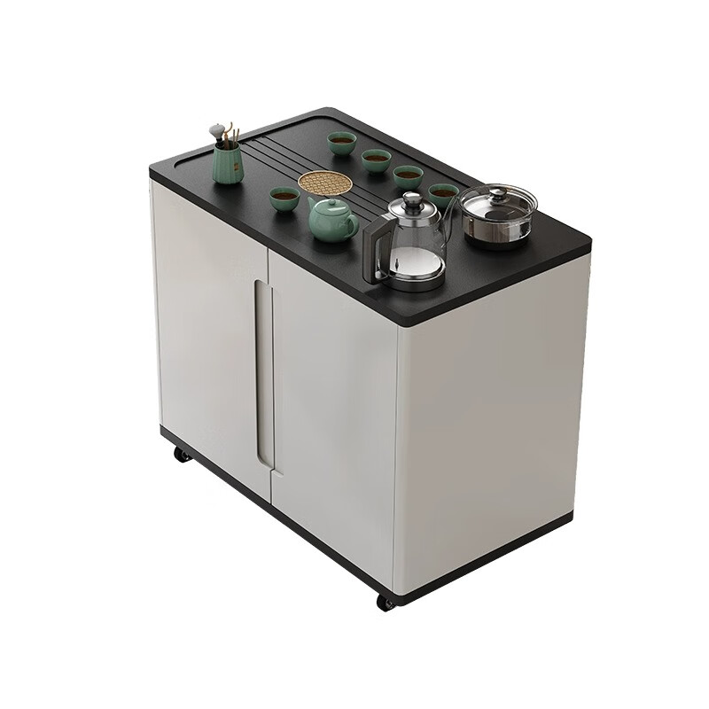 Menglong mobile tea table side cabinet home balcony small tea table type rotating tea cart living room sofa side table light luxury tea cabinet single table free full set of induction cooker tea set