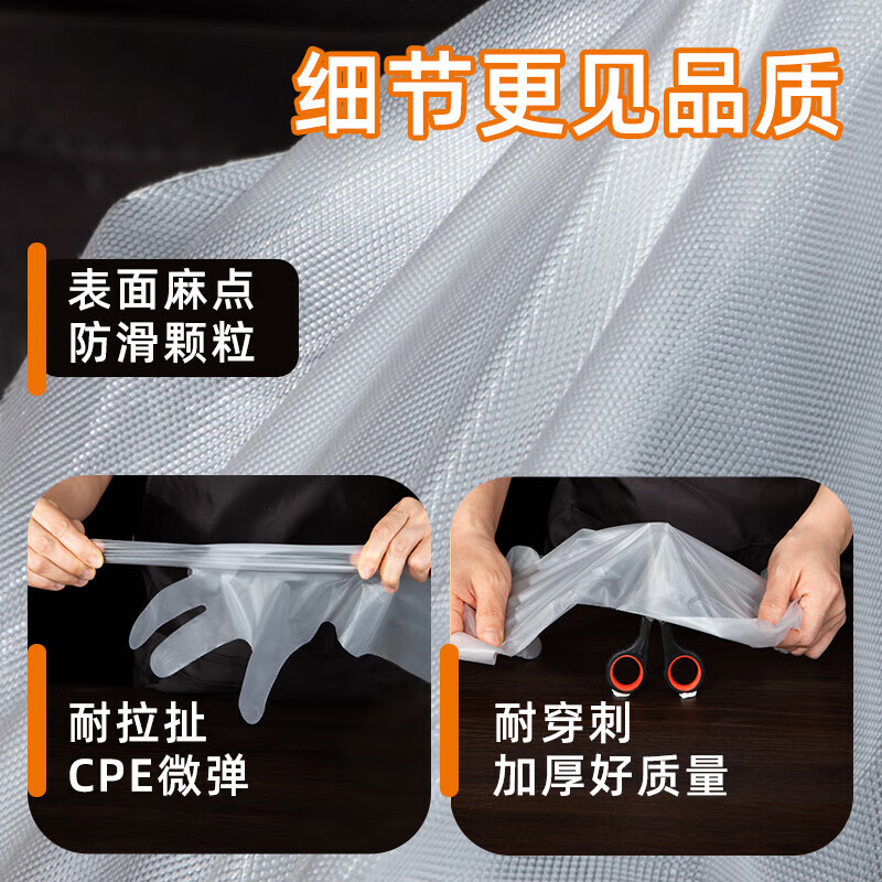 Temeiju kitchen disposable gloves thickened and lengthened plastic sleeves housework dishwashing cleaning waterproof and oil-proof elasticated mouth 30 pieces