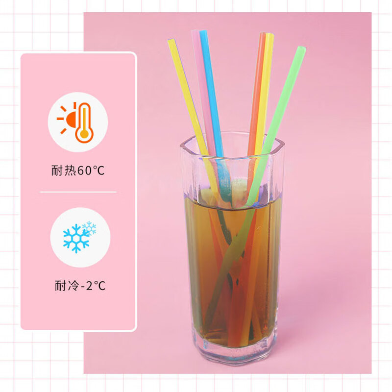 Disposable artistic long straw colorful food-grade beverage soy milk handmade milk tea for children 5 packs of 500 pieces