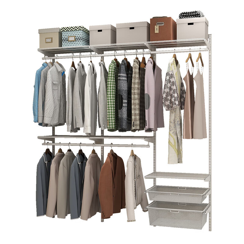 Jastec Metal Wall Wardrobe Open Wardrobe Walk-in DIY Assembly Cloakroom Homemade Customizable Delivery 1.9 Meters Option 1 Free Door-to-Door Installation