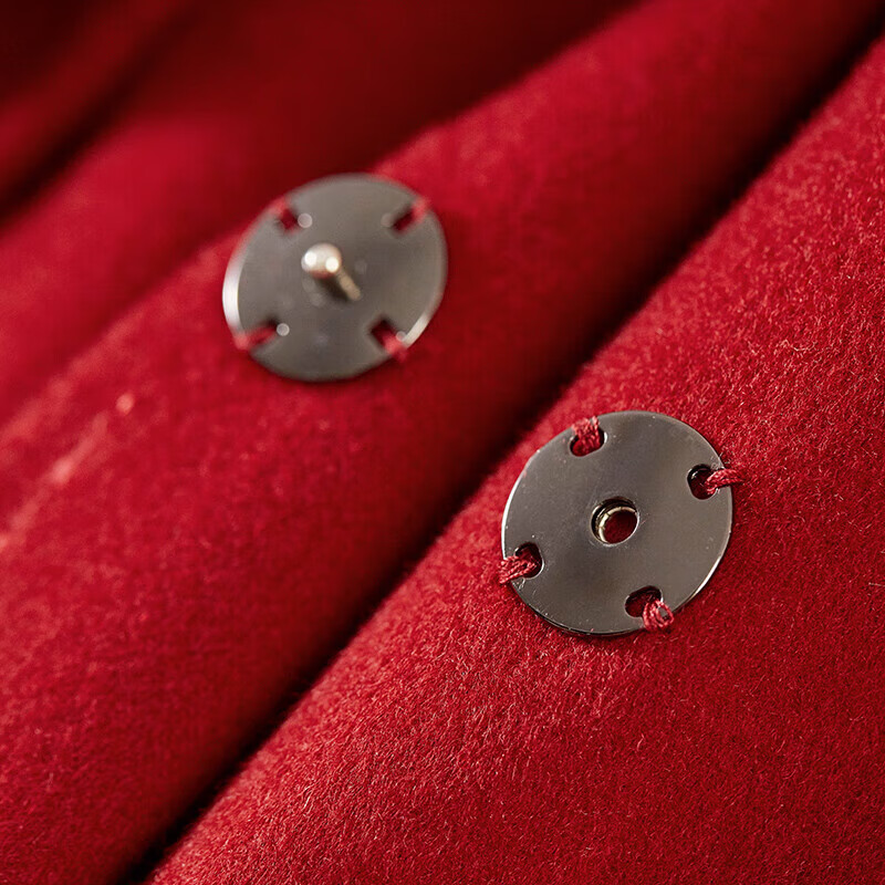 Shandubila New Year Red Long 100% Wool Coat Women's Winter Women's Waist Slimming Double-sided Woolen Commuting Coat