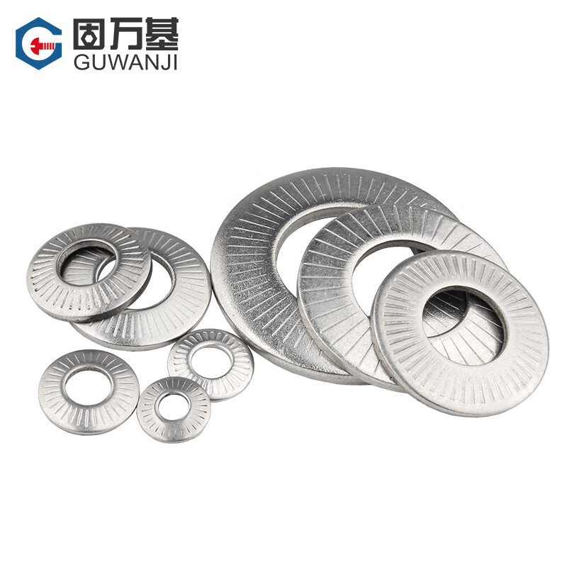Guwanji 304 stainless steel butterfly gasket saddle-shaped single-sided toothed washer round anti-slip flat washer metal toothed anti-loosening M6x14x1.3 medium size (50 pieces) 304