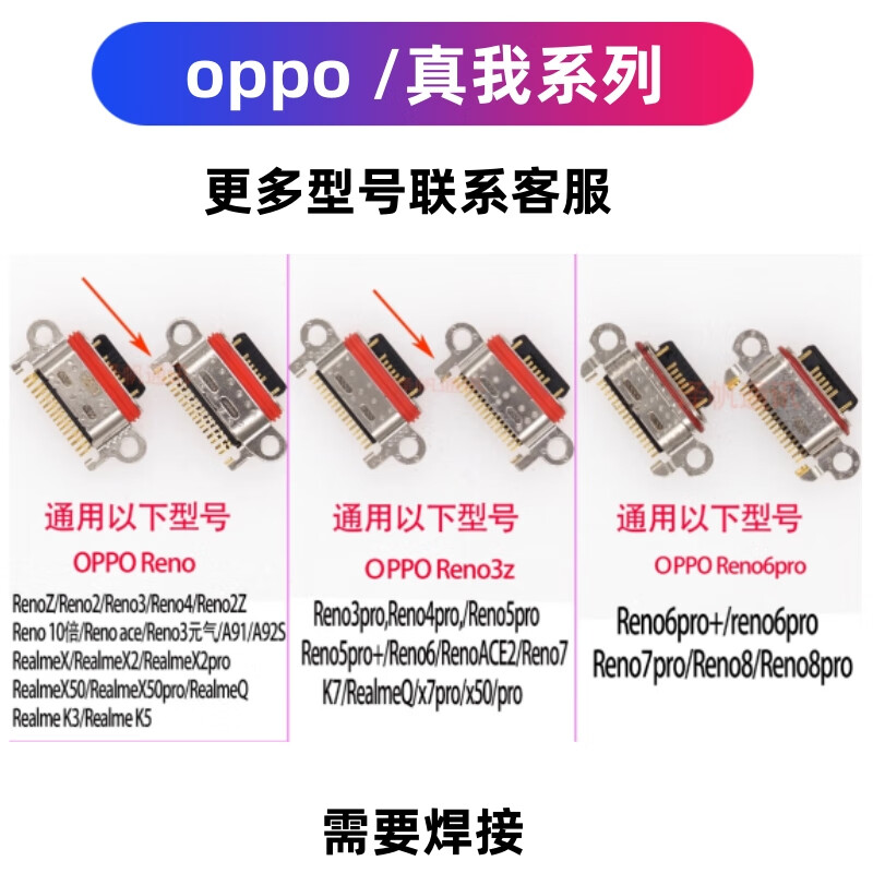 Ixiuke OPPO Reno reno3z 3pro 4 4pro 5pro reno6pro mobile phone charging port tail socket other models contact customer service