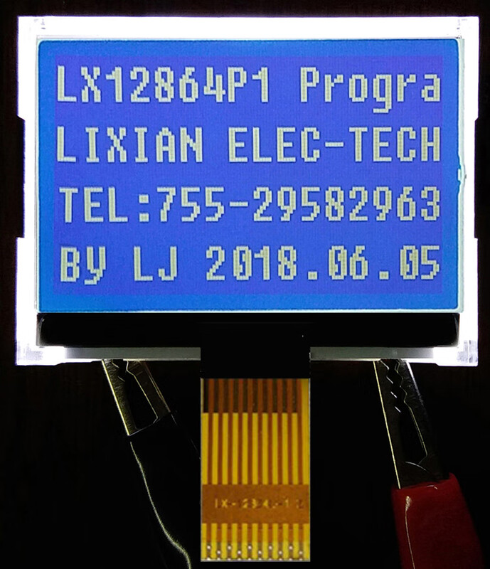 LX12864L1 blue background white dot matrix LCD display COG LCD screen handheld LCD screen