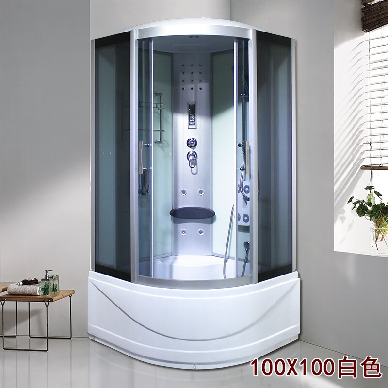 Wulang Machinery (can be installed on the door) shower room bathing room with bathtub bathroom sauna room integrated bathtub 100*100*215cm white with steam