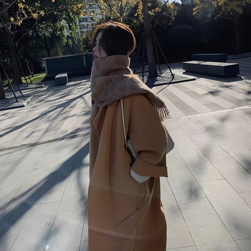 NKNG Wedding Festive Red Double-Sided Wool Wool Coat Women's 2025 Autumn and Winter New Mid-Length Wool Wool Coat Red XS (106-118 catties)