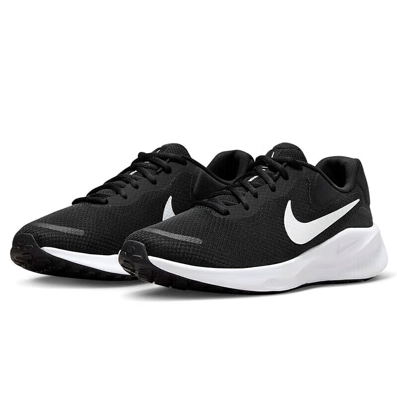Nike NIKE Men's Running Shoes REVOLUTION 7 Sports Shoes FB2207-001 Black and White 42.5