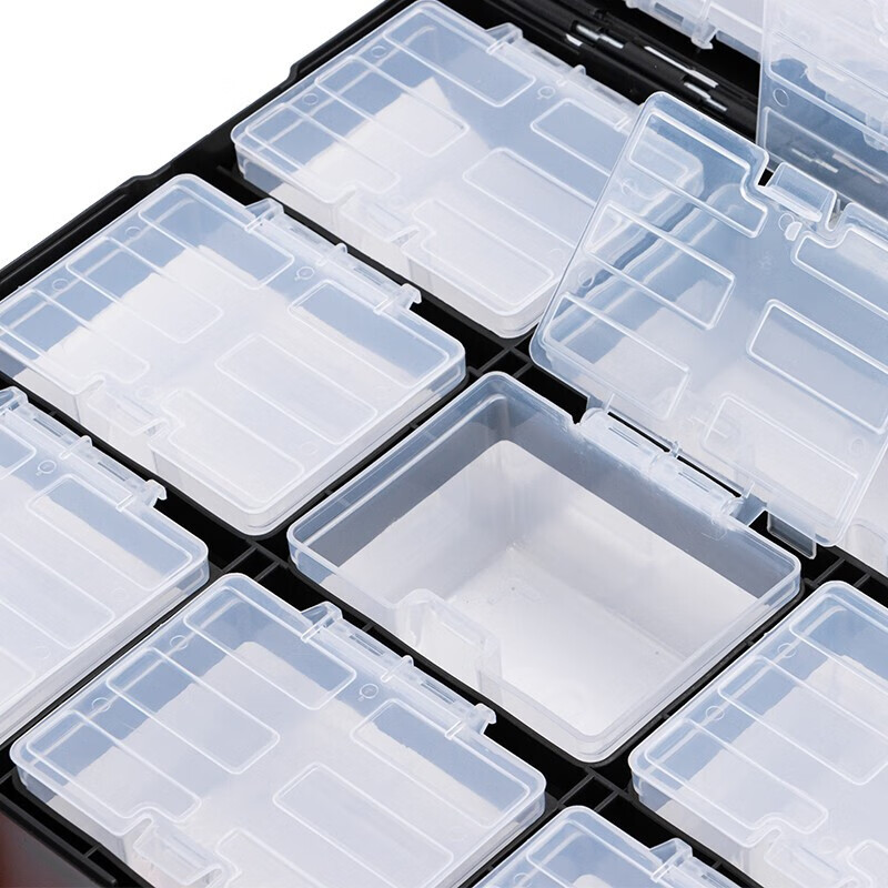 Bingyu Portable Parts Box Screw Parts Accessories Compartment Tool Storage Box Double-sided Transparent BYS-179 31*35*13.5cm Customized
