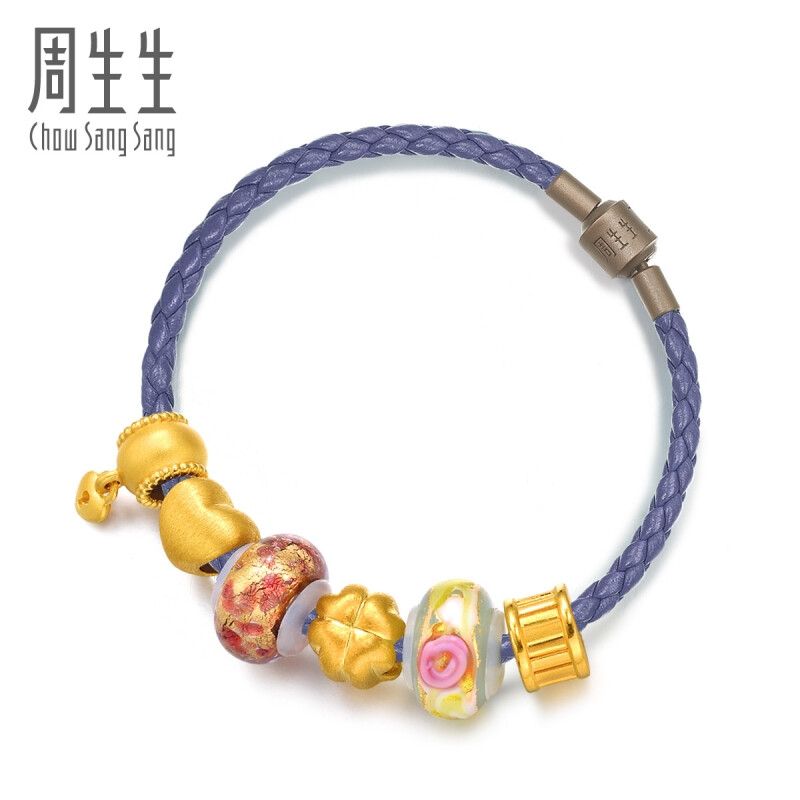 Chow Sang Golden Gold Charme Murano Gl Eternal Love Chow Sang Golden Gold Charme Murano Gl Eternal Love Bracelet 86032b 17cm