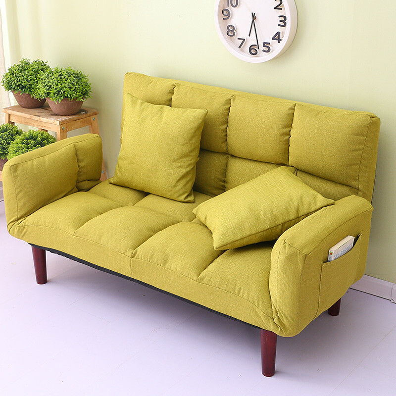 Ming Xiangshun Lazy Sofa Bed Small Apartment Bedroom Double Ming Xiangshun Lazy Sofa Bed Small Apartment Bedroom Double Tatami Foldable Fabric Leisure Fruit Green