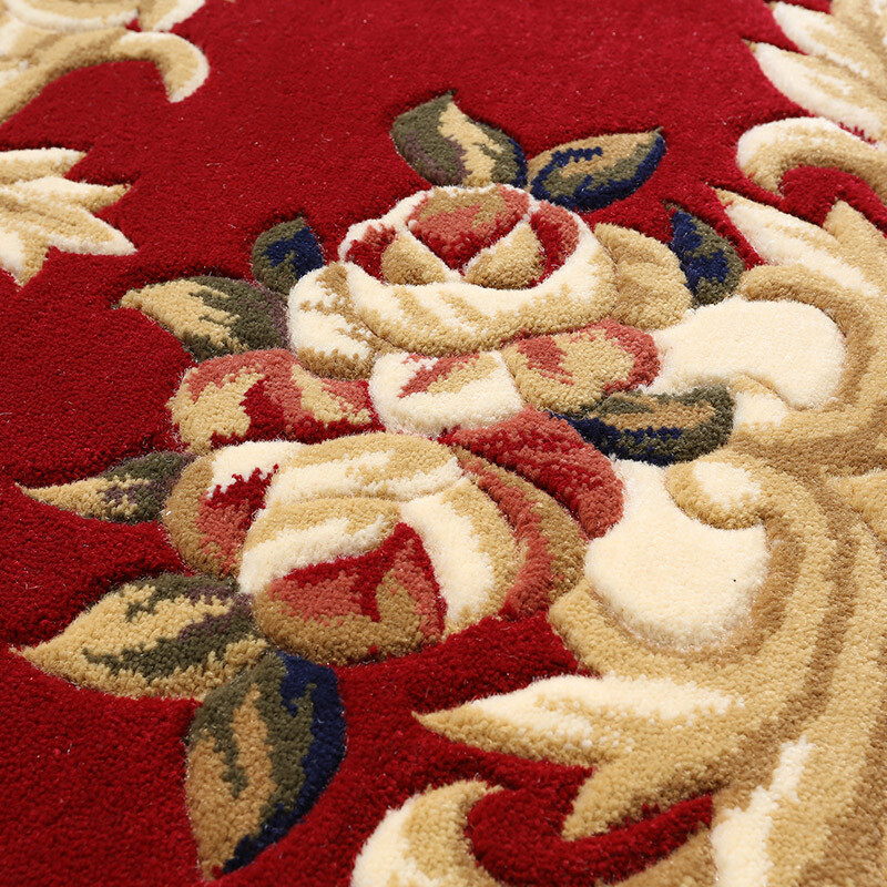 Liyang Carpet Purely Handmade Three-Dimensional Cut High-density Thick Living Room Carpet Large Bedroom Bedside Carpet European Sofa Coffee Table Carpet LY-55R Wine Red 2mx3m