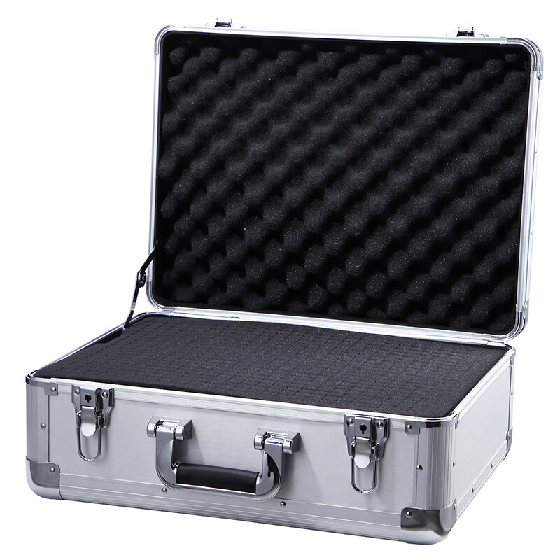 BORY lockable aluminum alloy tool box sample storage instrument box portable safe aluminum alloy box all-aluminum surface aluminum box key lock 460*360*190MM