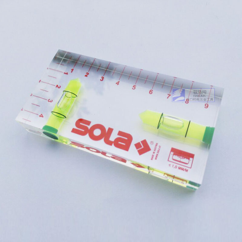 SOLa Austrian original imported mini level acrylic glue level mechanical installation high-precision measuring ruler mini level (R102G)