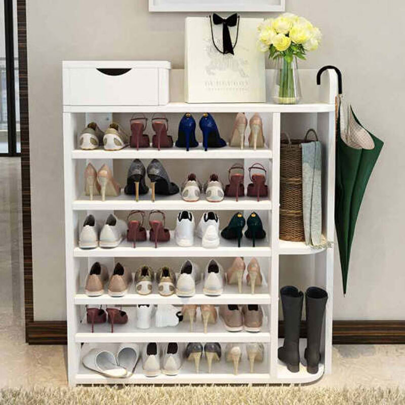 Ha Luodun Halodn Simple Shoe Cabinet Wooden Rack Dust Porch Ha Luodun Halodn Simple Shoe Cabinet Wooden Rack Dust Porch Dormitory Large Capacity Thickened Small Storage 80cm Six Layer Warm White