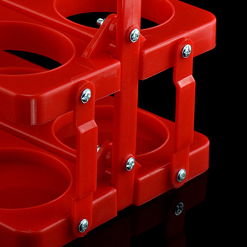 Yi Xinrong simple modern beer plastic basket portable blue foldable wine rack KTV 6 bottle basket portable frame diameter 7.8cm red large basket