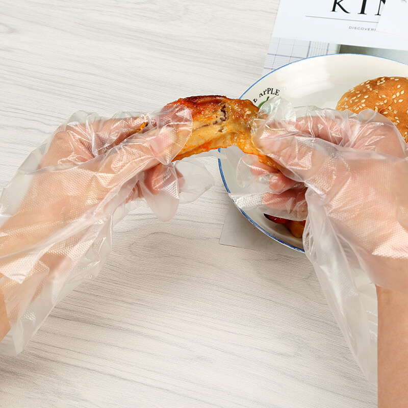 Tian Ping Zhaohui Disposable Gloves 200 Pack PE Material Thickened Leak-proof Baking Lobster BBQ Gloves Duck Neck Braised Late Night Supper Gloves