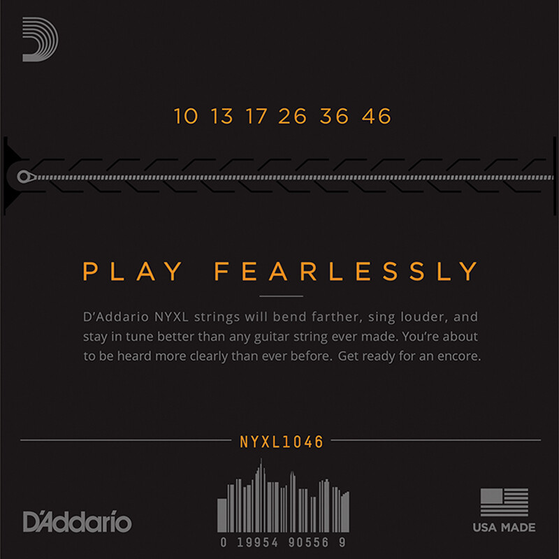 D Addario (D Addario) NYXL1046 electric guitar strings imported from the United States, nickel wound high carbon steel string set, softer 10-46