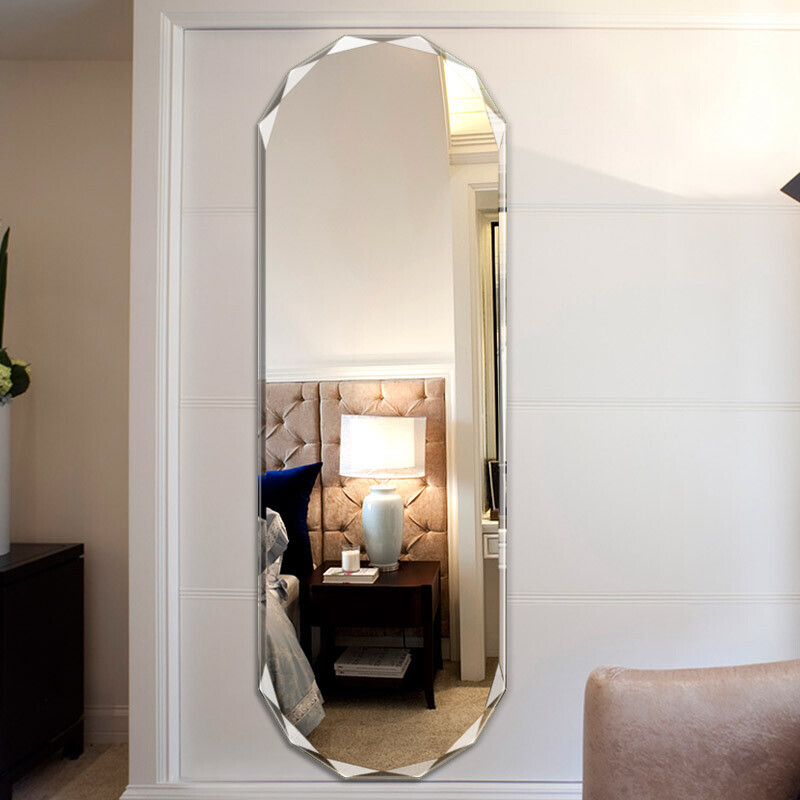 L S Dressing Mirror Frameless Body Simple Modern Wall Hanging L S Dressing Mirror Frameless Body Simple Modern Wall Hanging Bedroom Living Room Paste Ing Oval Diamond Edge 150 50cm