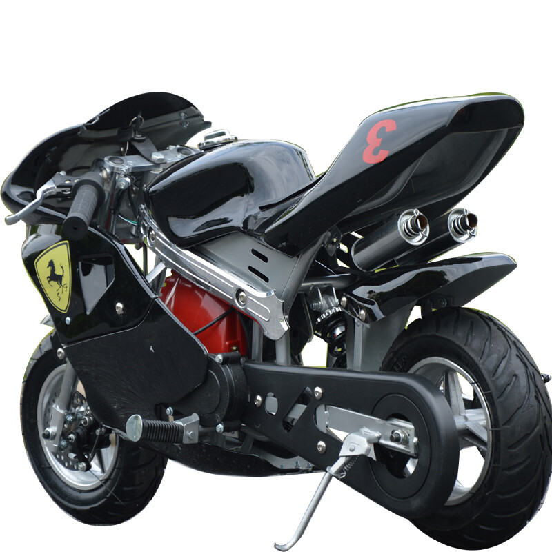 Airugeluge mini motorcycle four-stroke hand start Thunderhawk three-generation pure gasoline version small sports car fuel version 4-stroke hand start pure gasoline black