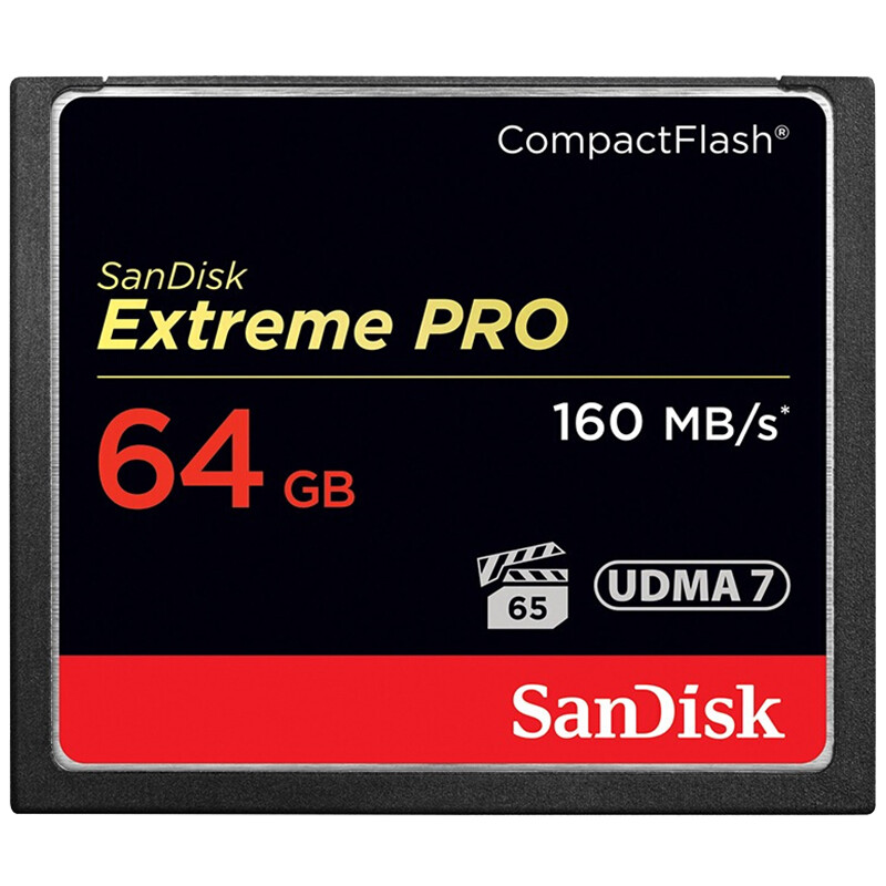 SanDisk 64GB CF (CompactFlash) memory card 4K 3D UDMA-7 ultra-fast camera memory card reading speed 160MB/s writing speed 150MB/s