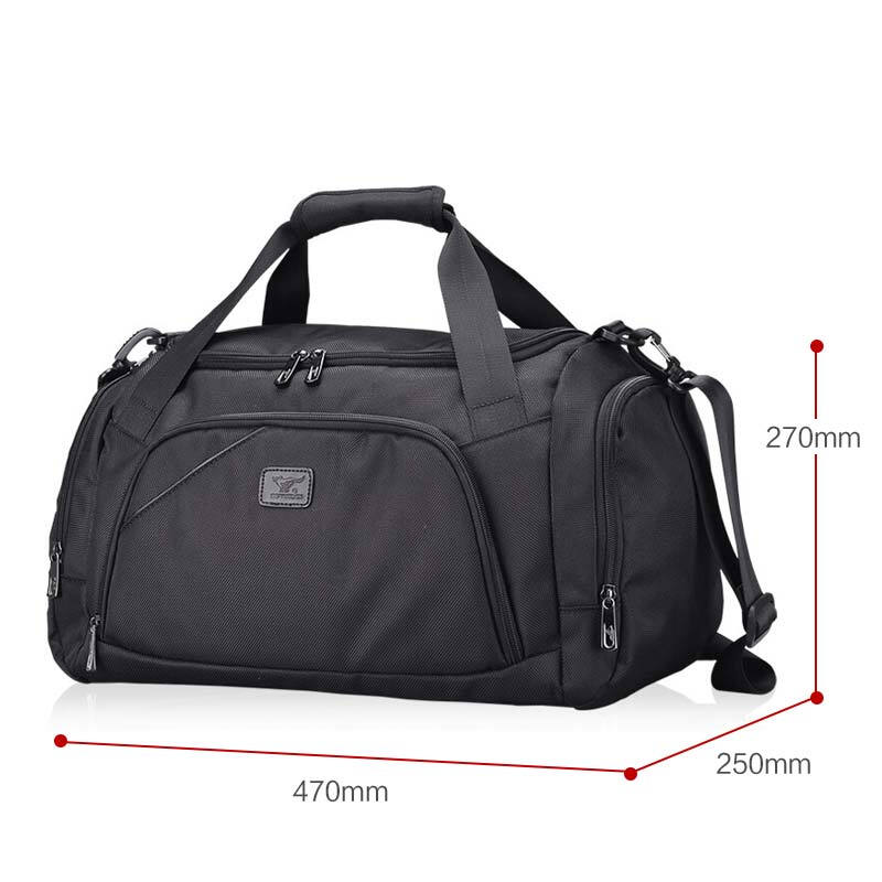 Septwolves travel bag, men's and women's travel bag, multi-functional large-capacity luggage bag, portable fitness bag, black
