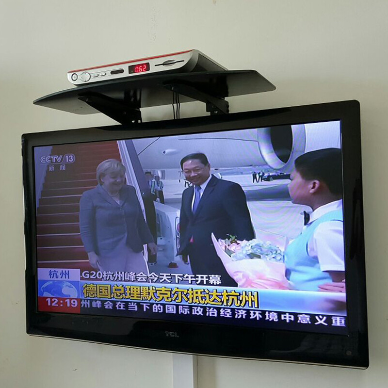 Zhiercheng set-top box rack storage rack, no punching, for TV set-top box bracket, old-fashioned large set-top box bracket, universal tempered glass, can be installed up and down, installed below