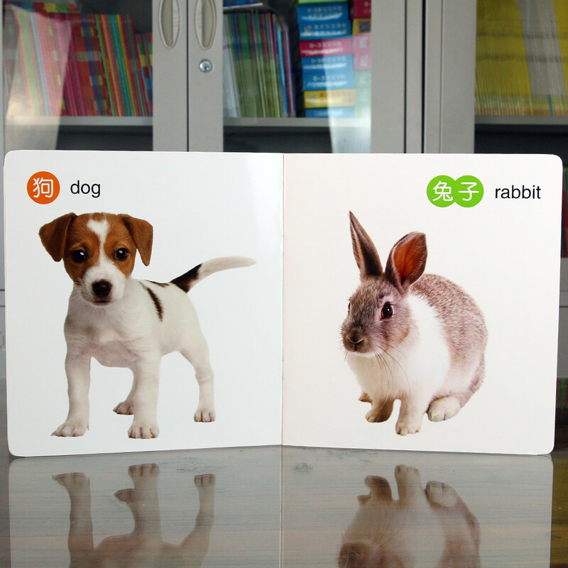 Animals Baby Cognition Complete Book 0-3 years old baby cannot tear apart Enlightenment Cognition Cards Flip through educational picture book and object recognition card book English bilingual preschool reading book for babies who are not afraid of tearing