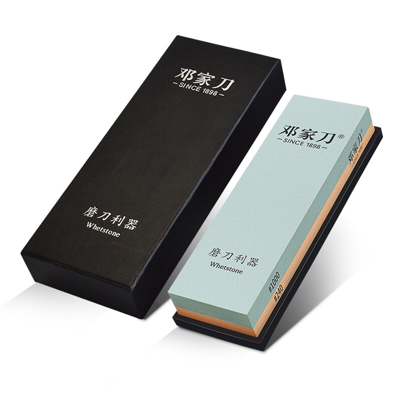 Dengjiadao white corundum double-sided fine grinding whetstone small household whetstone kitchen knife oil stone whetstone commercial special bone chopping knife