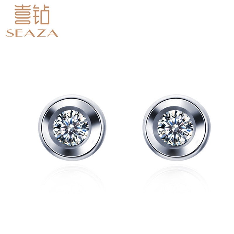Hi Diamond White 18k Gold Simple Stud Earrings