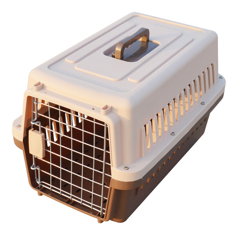 Pet Dog Air Box Portable Cage Aircraft Checked Out Cat Pet Dog Air Box Portable Cage Aircraft Checked Out Cat Bird Tray Large Suitcase Brown 2nd 58 37 37cm Suitable For 15 Kg