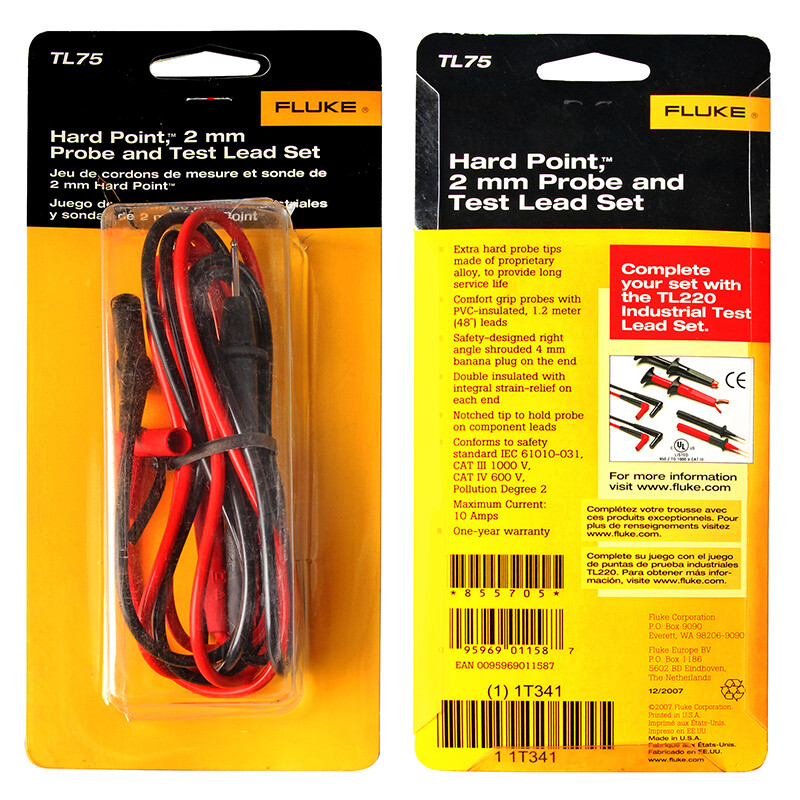 FLUKE TL75 Hard Point test lead set multimeter clamp meter probe is suitable for 15B+/17B+ and other products