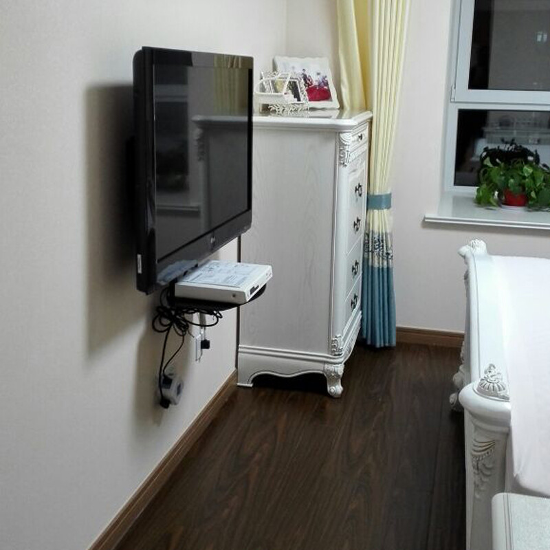 Zhiercheng set-top box rack storage rack, no punching, for TV set-top box bracket, old-fashioned large set-top box bracket, universal tempered glass, can be installed up and down, installed below