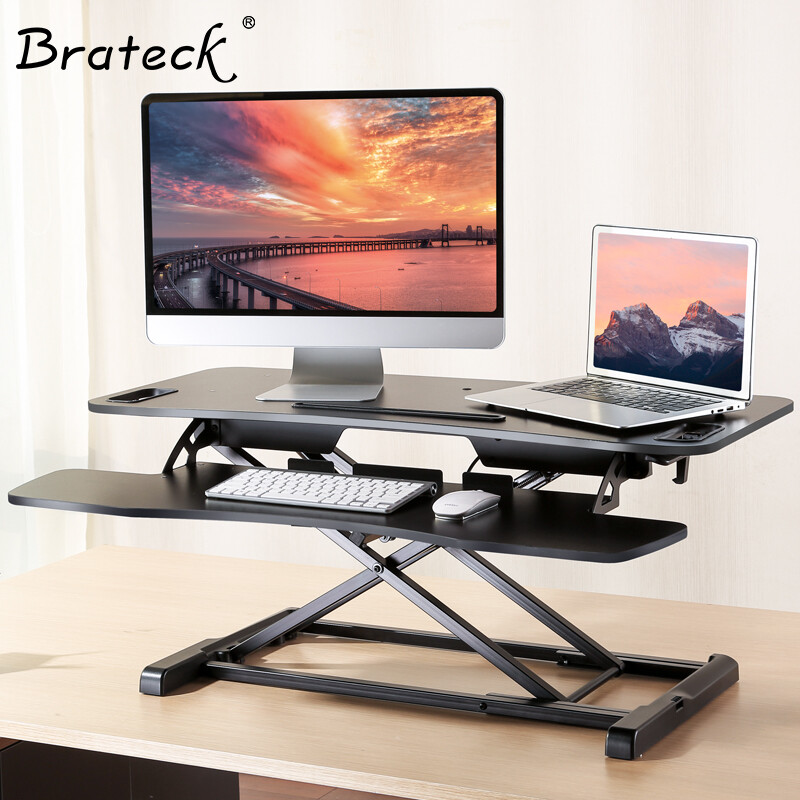 Brateck Standing Office Lift Desktop Computer Desk Laptop Monitor Brateck Standing Office Lift Desktop Computer Desk Laptop Monitor Stand Removable Folding Dws06 01 Black