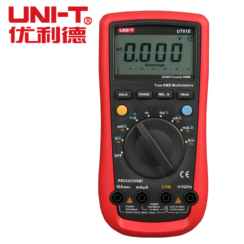 UNI-T high-precision four-digit semi-automatic range digital multimeter intelligent anti-burn multimeter full-speed anti-burn UT61E four and a half digits/true RMS